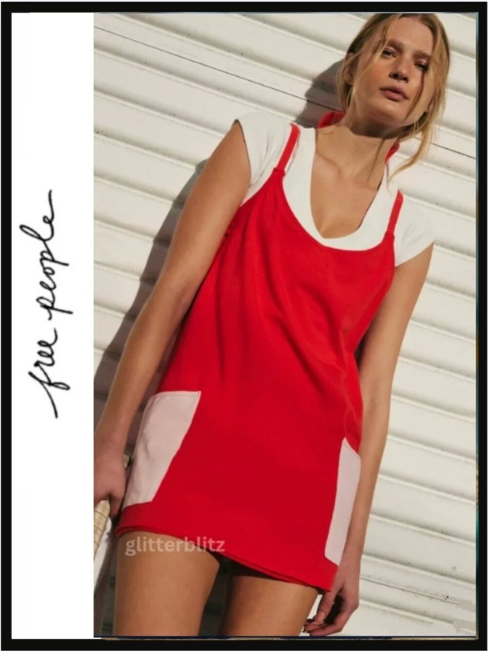 Free People Hot Shot Mini Dress ❤️ Flame Pink Combo